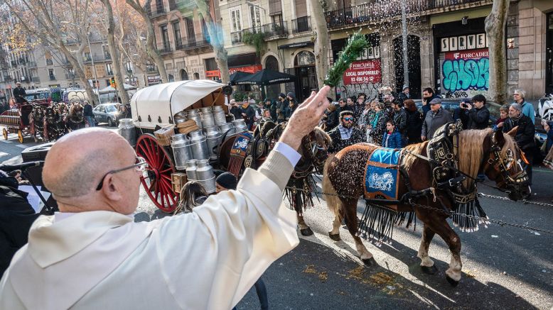 La tradicional benedicció dels animals | Federació Catalana dels Tres Tombs