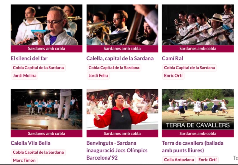 Recursos de la videoteca de la Confederació Sardanista de Catalunya