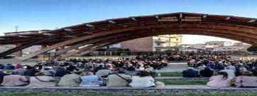 La Unió Musical del Bages ofereix el seu concert al cobert de la màquina de batre de Sant Fruitós de Bages