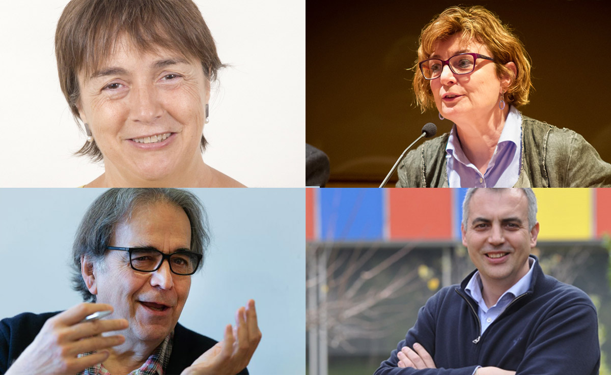 Fotomuntatge dels quatre participants a la jornada 'Miralls'