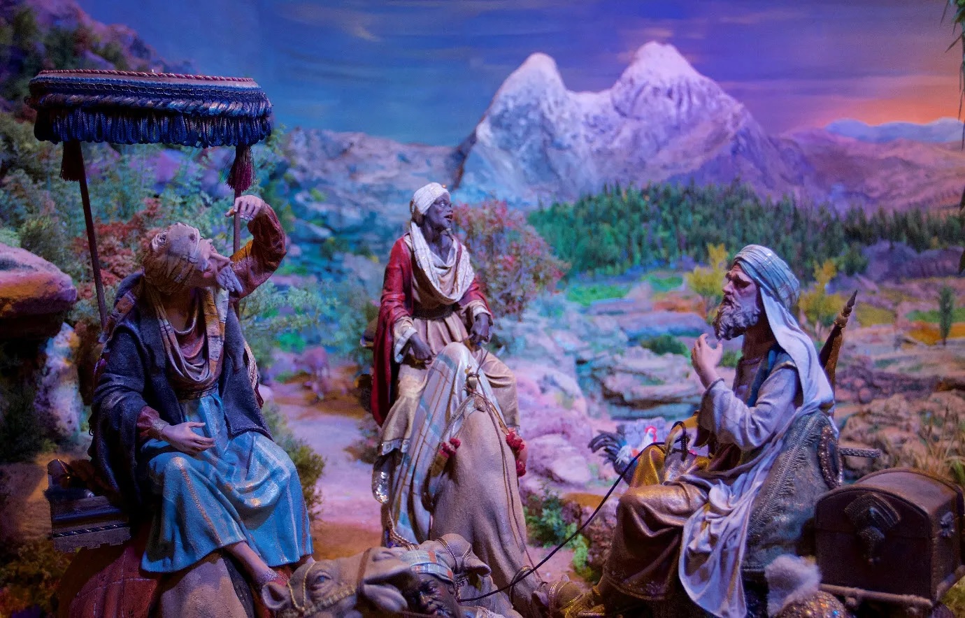 Els reis d'Orient en una escena pessebrista Els reis d'Orient en una escena pessebrista
